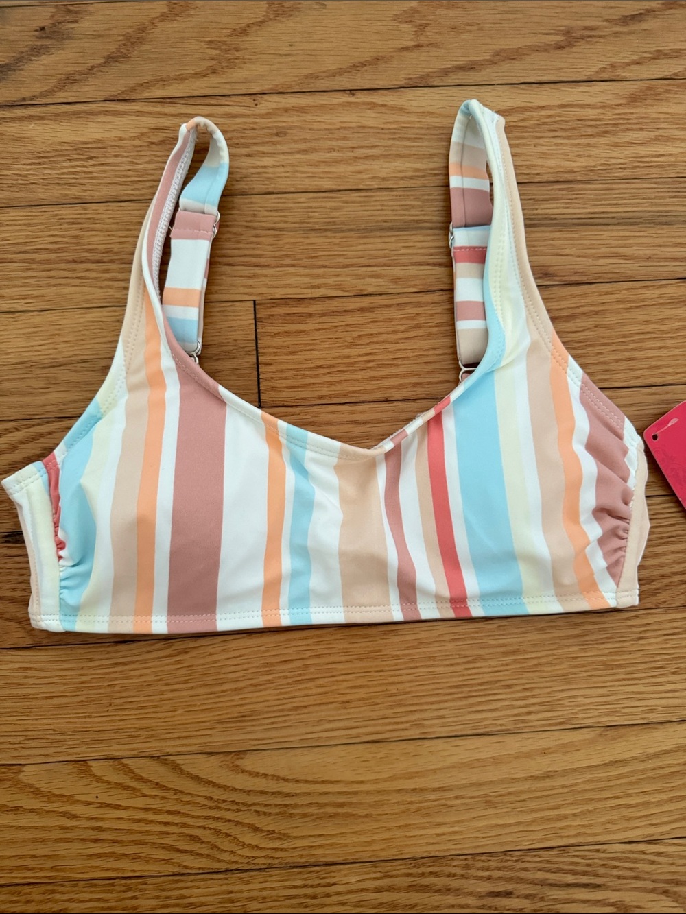 NWT Multicolor Stripe Swim Top - Pastel Stripe